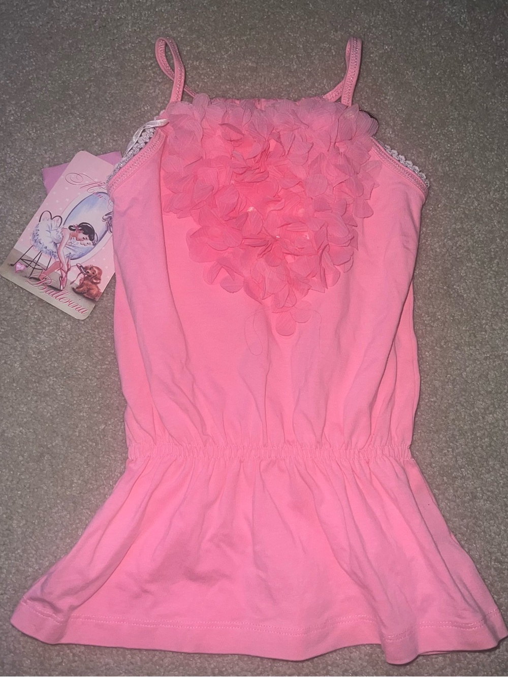 Girls' 104 4 Mim Pi Boutique Pink Ruffle Tank Top